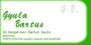 gyula bartus business card